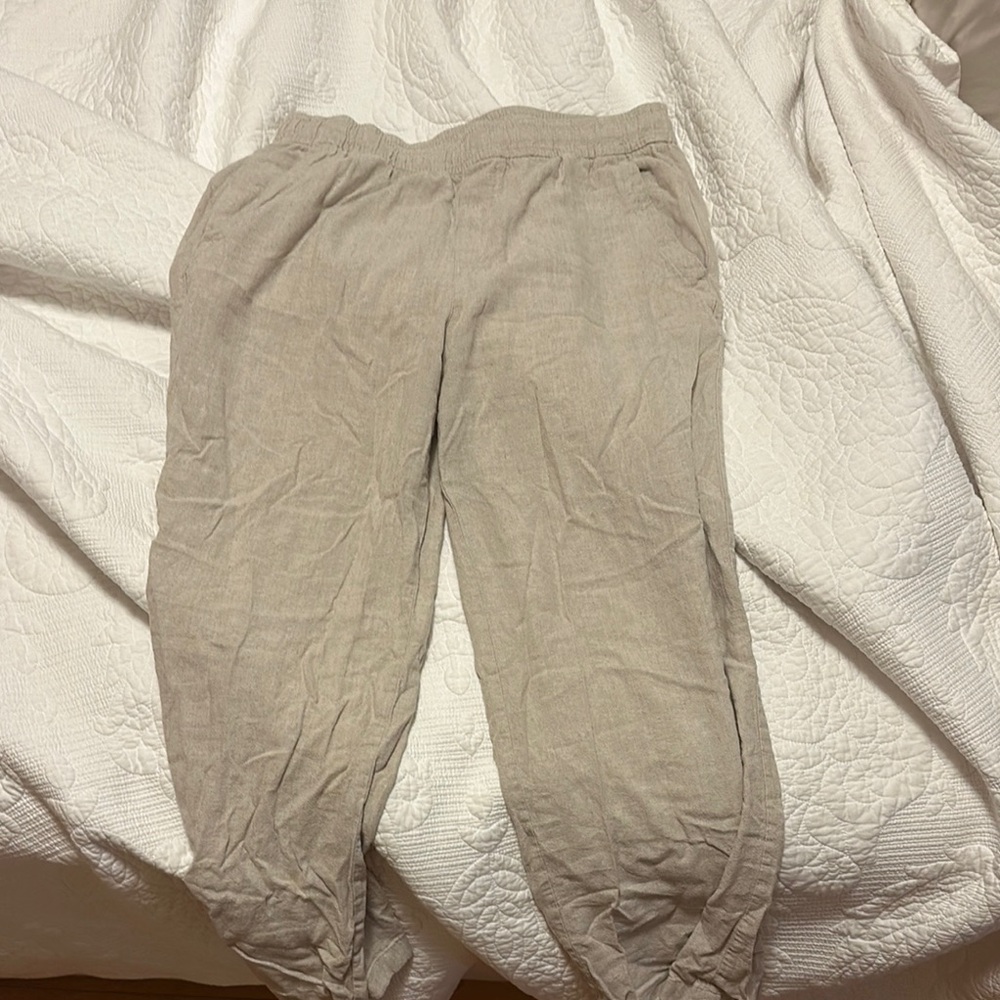 Old Navy High-Rise Wide-Leg Pants in Beige